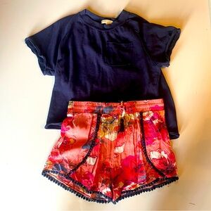 Floral Navy Short Set